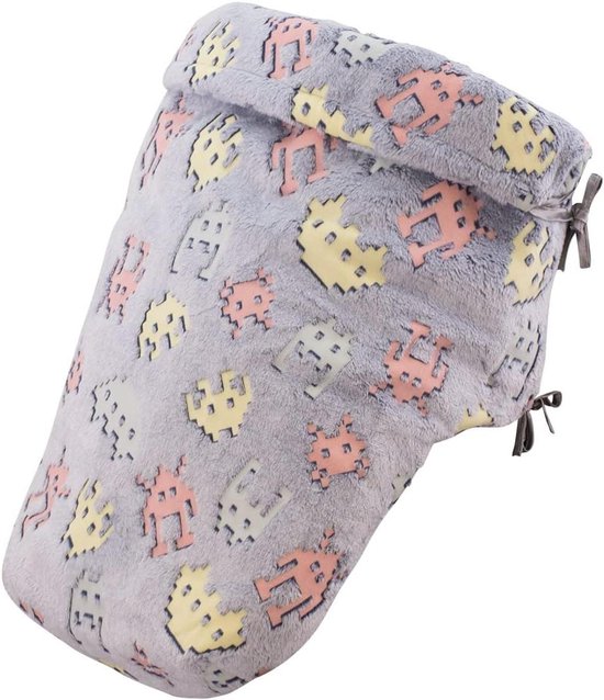 Baby Voetenzak - Kinderwagen zak - Baby warm houden - Oeko-Tex 100 - 80 Cm - Neon Invaders