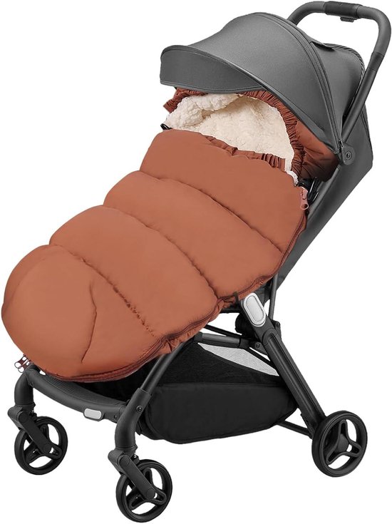 Baby Voetenzak - Kinderwagen Zak - Warm Blijven - Dubbellaags Design - 100 cm Lengte - Bruin