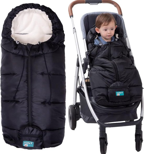 Baby Voetenzak - Kinderwagen Zak - Warmte Buiten - Universele Pasvorm - 99 cm Lengte - Zwart