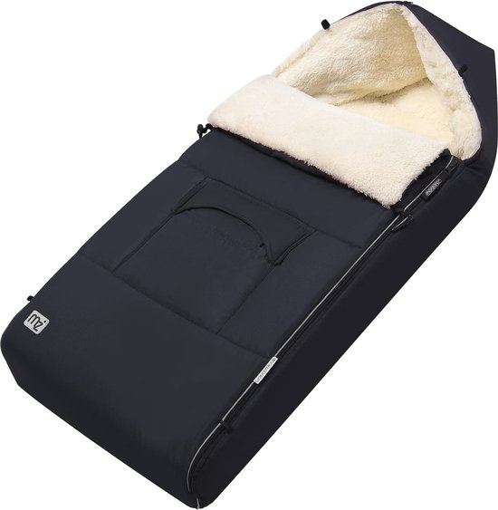 Baby Voetenzak met Reflectoren en Afsluitbaar Hoofdgedeelte voor Kinderwagen en Autozitje - Winter Wikkeldeken Donkerblauw