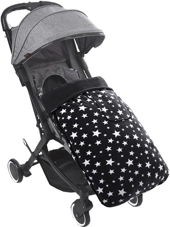 Baby Voetenzak - Slaapzak Kinderwagen - Warm Blijven - Dubbele Rits - 92x42 cm - Zwart