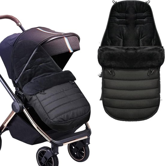 Baby Voetenzak - Slaapzak Kinderwagen - Warm Blijven - Wind- en Waterdicht - 90 cm Lengte - Zwart