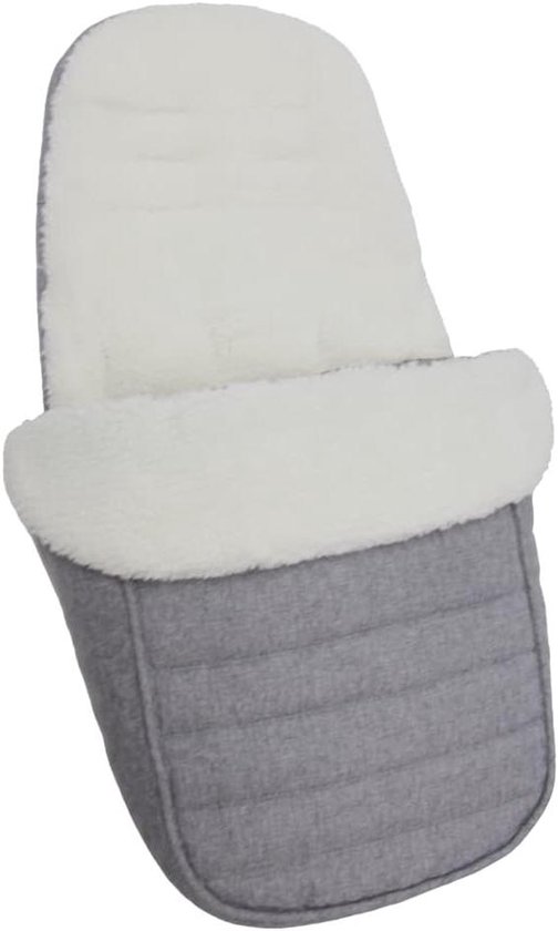 Baby Voetenzak - Universele Muts - Warm Blijven - Water- en Winddicht - 90x50 cm - Grijs/Wit