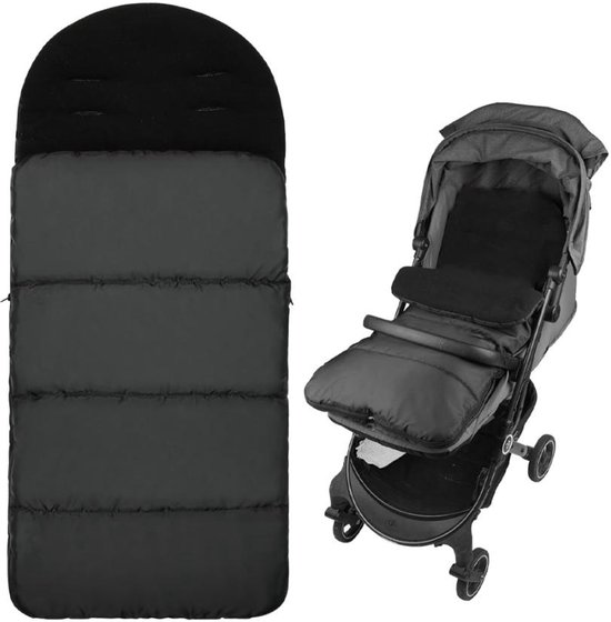 Baby Voetenzak - Voetenzak voor Kinderwagen - Winter Kinderwagen Voetenzak - Thermo-voetenzak - Met Ritssluiting - Waterdicht - Winddicht - 88x40Cm - Universele Wandelwagen Voetenzak voor Kinderwagens, Kinderwagens, Kinderwagens - Zwart van Merkloos
