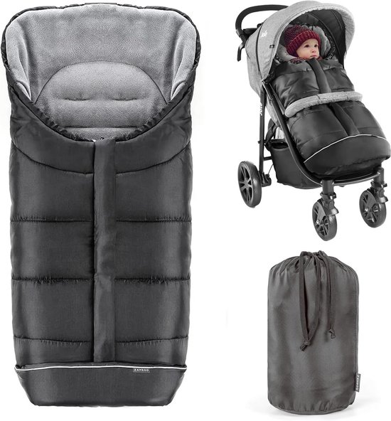 Baby Voetenzak - Wandelwagen Dekje - Warm Blijven - Universeel Geschikt - 100x45 cm - Zwart