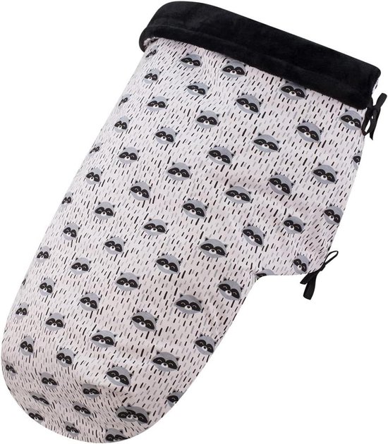 Baby Voetenzak - Wieg deken - Warm houden - Zachte Teddyfleece voering - 80x56 cm - Raccoon