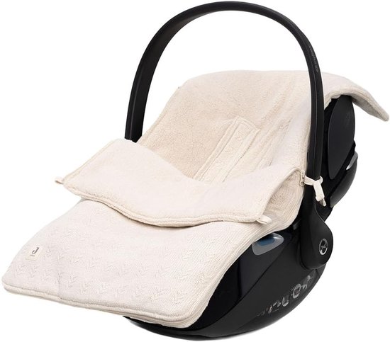 Baby Voetenzak - Wiegdeken Muts - Warm Blijven - Zacht Fleece - 82 cm - Licht Beige
