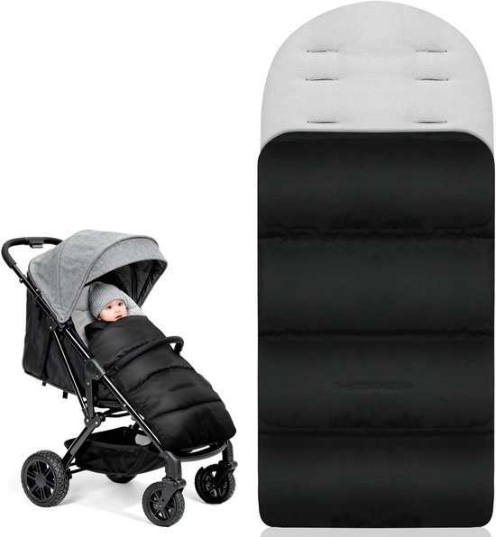 Baby Voetenzak - Wikkeldeken Kinderwagen - Warm Blijven - Dubbele Ritssluiting - 84 x 40 cm - Grijs