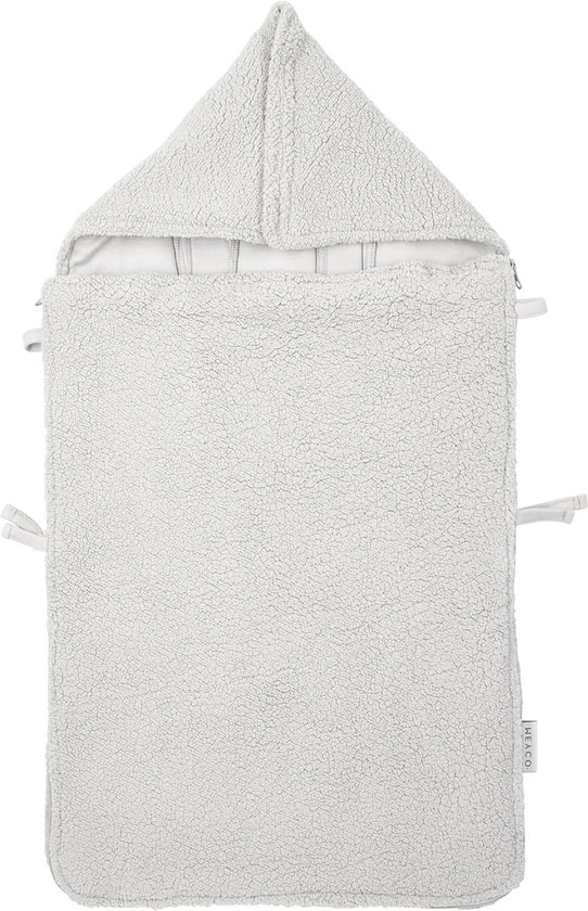 Baby voetenzak - Wikkeldeken omkeerbaar - Warmte en comfort - Ademend katoen - 40 x 82 cm - Grijs van Merkloos