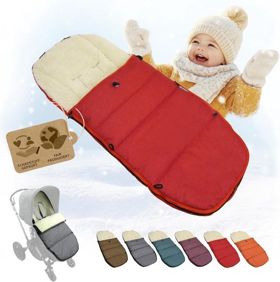 Baby Voetenzak - Winter Voetenzak - Kinderwagen Comfort - Waterafstotend Materiaal - Verstelbaar - Rood van Merkloos