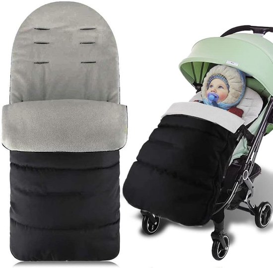 Baby Voetenzak - Winterzak Kinderwagen - Warm Blijven - Waterafstotend Oxford - 87 cm - Grijs