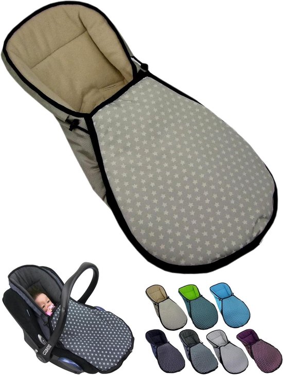 Baby Voetenzak - Winterzak Kinderzitje - Warm Blijven - Waterafstotend Materiaal - 75 x 40 cm - Sterren Beige