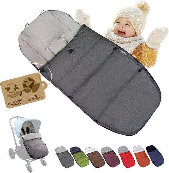 Baby Voetenzak - Winterzak Zitkussen - Kinderwagen Comfort - Waterafstotend Thermofleece - Verstelbaar Universeel - Donkergrijs
