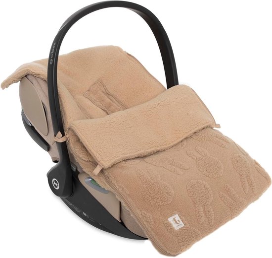 Baby Voetzak - Winterzak Kinderwagen - Warm Blijven - Jacquard Teddy Stof - 42 x 82 cm - Biscuit