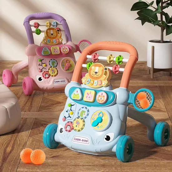 Baby Walker, Baby Loopwagen, Baby Walker met speelbord Blauw van Merkloos