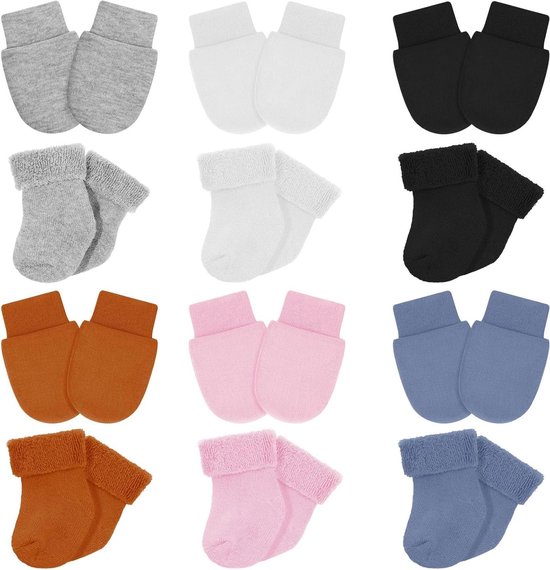 Baby Wanten en Sokken - Baby Accessoires Set - Baby Comfort - Zonder Krassen - 0-3 Maanden - Klassieke Kleuren