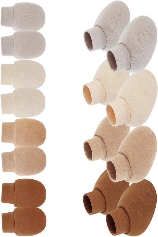 Baby Wanten en Sokken - Krasvrije Baby Set - Bescherming Pasgeborenen - Ademende Katoenstof - 4 Set - Multicolor