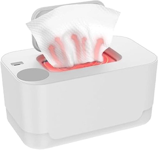 Baby Waswarmer - Vochtige Doekjes Dispenser - Luier Wisselen - Constante Warmte - 20 x 10 x 10 cm - Wit