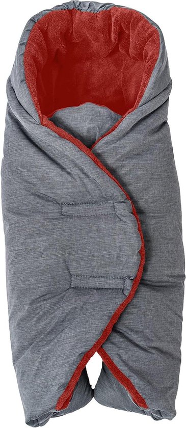 Baby Wiegdeken - Autostoelhoes Voetenzak - Baby Warm Houden - Water- en Winddicht - Universeel - Donkergrijs Rood