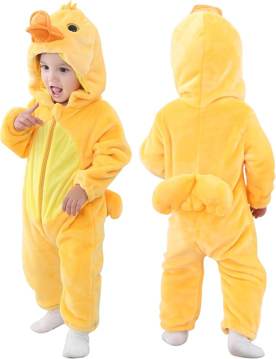Baby Winter Romper - Baby Jumpsuit - Warm Houden - Met Capuchon - 0-36 Maanden - Flanel
