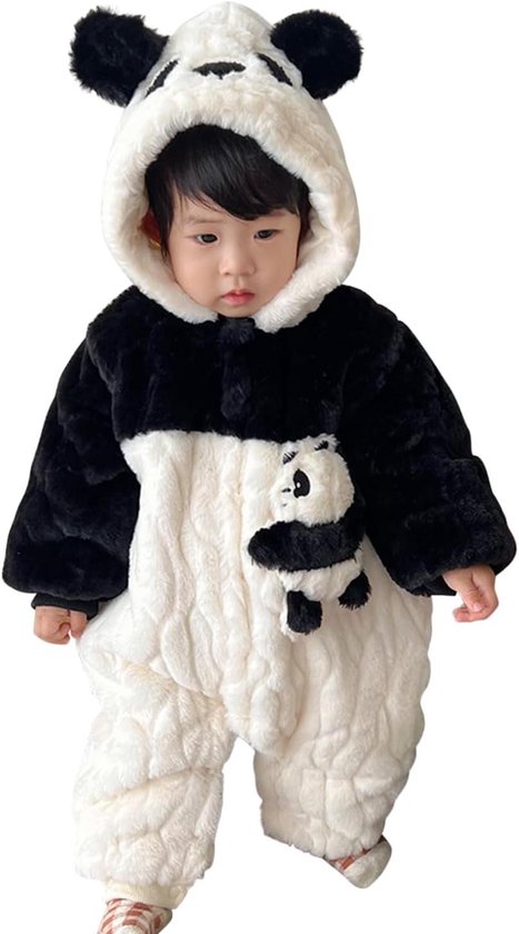 Baby Winterpak - Warme Jumpsuit - Buiten Spelen - Pluche Voering - 66-90 cm - Panda Design