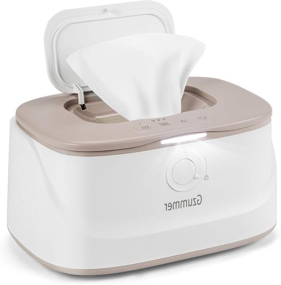 Baby Wipes Warmer - Wipes Dispenser - Baby Verzorgen - 3 Temperatuurstanden - Grote Capaciteit - Grijs Wit