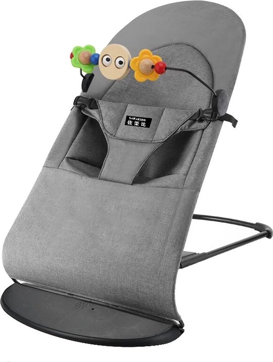 Baby Wipstoel - Baby Swing - Baby Wipper - Baby Schommelstoel - Beige - Met muziekspeelgoed van Merkloos