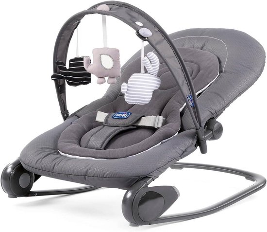 Baby Wipstoel - Relaxstoel Kinderen - Baby Ontspanning - Verstelbare Rugleuning - Tot 18 kg - Moon Grey