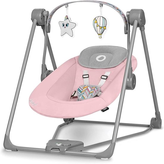Baby Wipstoel - Schommelstoel Kinderen - Ontspanning en Spel - 5 Zwaaisnelheden - Tot 9 kg - Roze