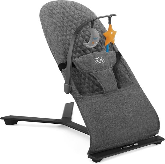 Baby Wipstoeltje - Schommelstoel Baby - Ontspanning Kind - Natuurlijk Wiegen - Compact Opvouwbaar - Grijs