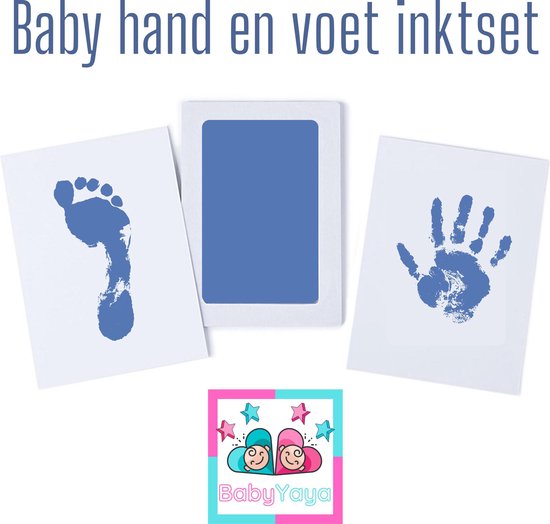 Baby Yaya inktset - Baby - voetafdruk - handafdruk - jongen - kraamcadeau - babyshower - baby geschenkset - blauw van Anapurna