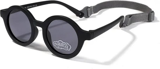 Baby zonnebril - flexibel - met bandje - zwart - silicone van BIBS