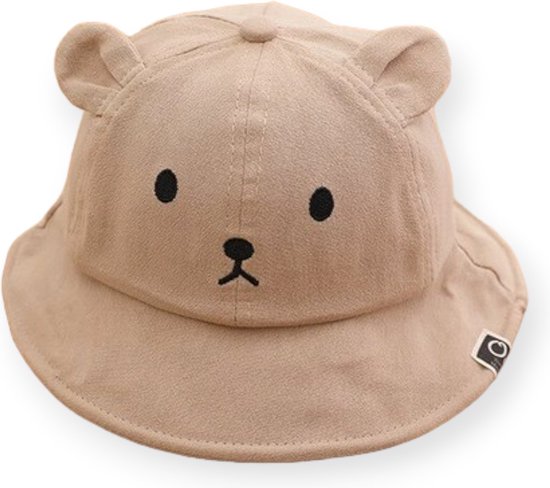 Baby zonnehoedje - Beer - khaki - 3 tot 24 maanden - Baby Shop Happiness van Baby Shop Happiness