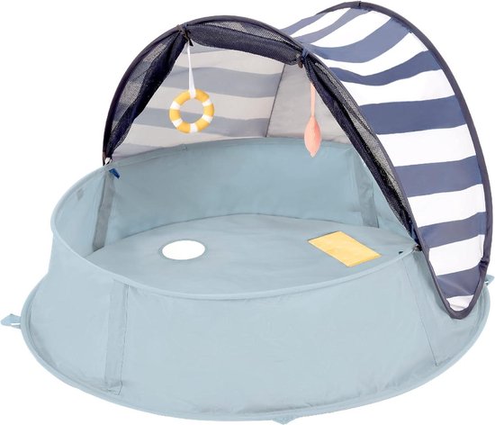 Baby Zwembad Aquani Speelnest Anti-UV FPS 50+ Marinière met Glijbaan Baby Zwembad van Babymoov