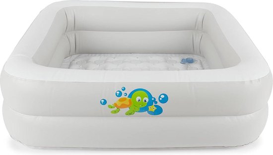 Baby Zwembad Bieco Kinderbadje ca. 86 x 86 x 25 cm Opblaasbaar & Buiten - Rechthoekig Opblaasbaar Zwembad - Vierkant Babybadje Baby Zwembad van Bieco