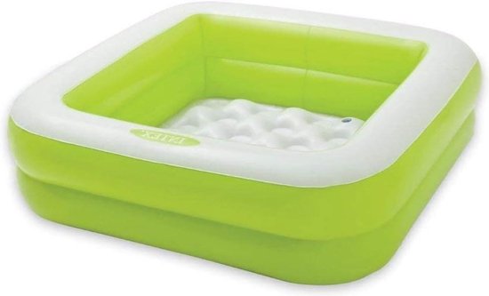 Baby Zwembad Intex Opblaasbaar Vierkant Peuterbad 86x86x25 cm - Roze Limoengroen - 1 stuk Baby Zwembad van Merkloos