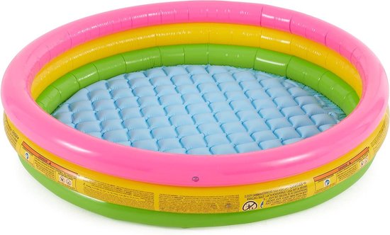 Baby Zwembad - Opblaasbaar Badje - Waterpret Tuin - Drie Ring Ontwerp - 147 x 33 cm - Multicolor