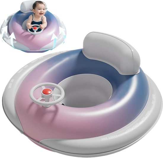 Baby Zwembad - Opblaasbare Zwemband - Waterspelletjes Baby - Dubbele Luchtkamer - 64 x 61 x 10 cm - Blauw