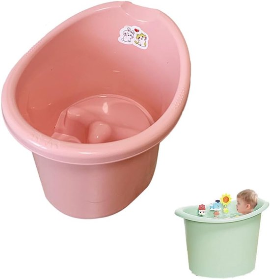 Baby Zwembadje - Kinderbadje Opblaasbaar - Veilig Baden - Inclusief Zitje - 53 x 42 x 37 cm - Roze