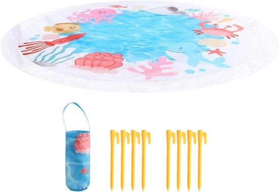 Baby Zwembadje - Opvouwbaar Badje - Buiten Spelen - 2-in-1 Speelmat - 200x200cm - Cartoon