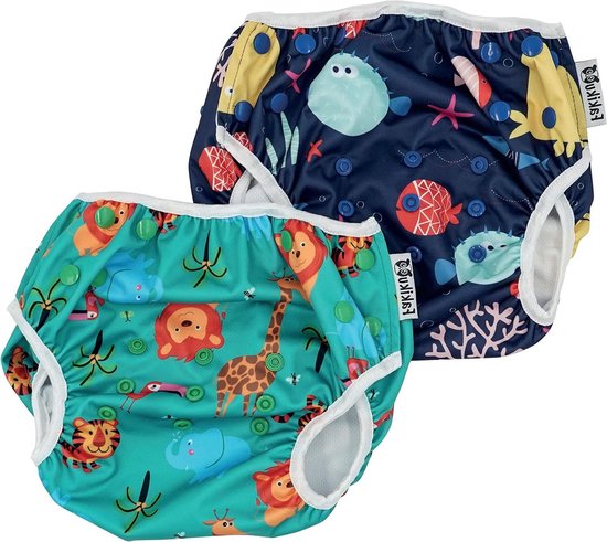 Baby Zwempak - Zwemluier Herbruikbaar - Zwemmen en Strand - Verstelbaar met Clips - 0-36 Maanden - Meerdere Kleuren