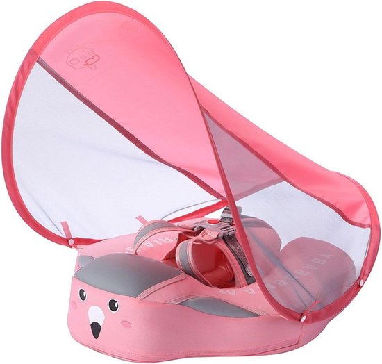 Baby Zwemring - Baby Zwemband - Veilig Spelen - Met Zonnedak - 3-24 maanden - Roze