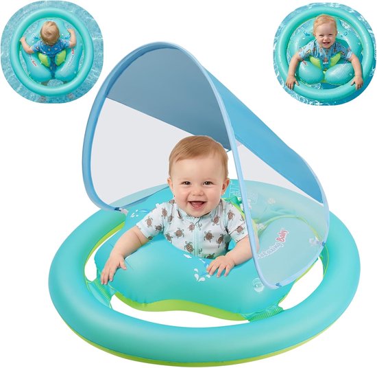 Baby Zwemring - Baby Zwemzitje - Veilig Zwemmen - Dubbele Ring - 6-36 Maanden - Blauwgroen