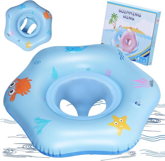 Baby Zwemring - Zwemstoel Kinderen - Veilig Zwemmen - Bloemvorm Design - 1-4 Jaar - Blauwgroen