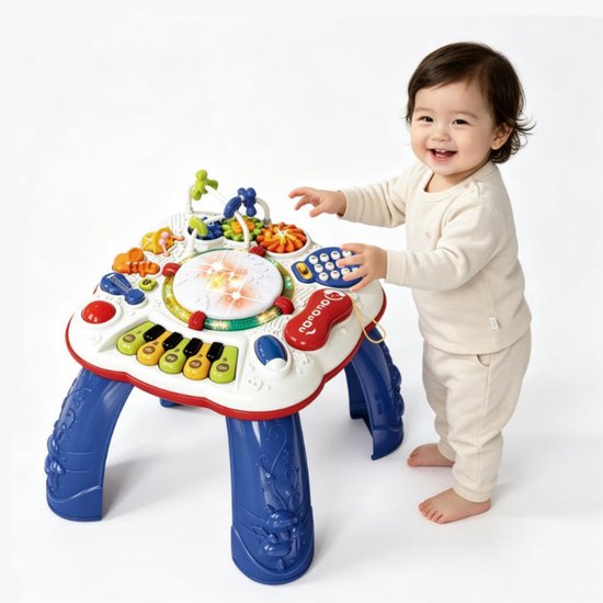 Babyactiviteitencentrum en interactieve speeltafel, meegroeiend muzikaal activiteitencentrum voor baby's en peuters van 6-12 maanden, babyactiviteitencentrum speelgoed voor jongens en meisjes van 1, 2 en 3 jaar van Flintry