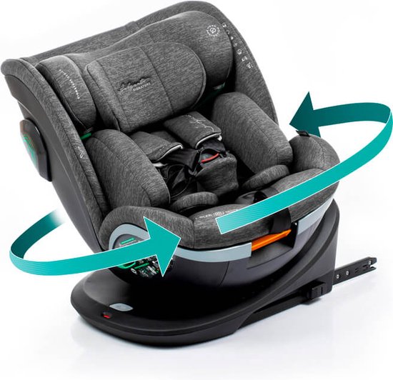 Babyauto Xperta i-Size Autostoel - 360° met Isofix - 40 tot 150cm - 0 tot 36kg - Tot 12 jaar - Kleur Grijs van Babyauto