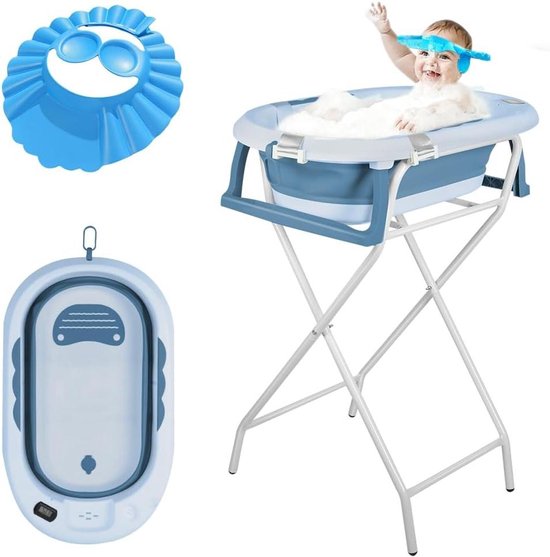 Babybad - Baden voor baby's - Veilig badderen - Ingebouwde temperatuurmeter - 815 cm - Blauw