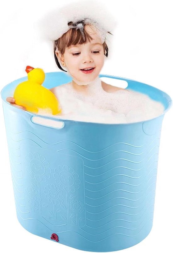 Babybad Peuter - Bademmer Baby - Comfortabel Baden - Hittebestendig Materiaal - 65 x 40 cm - Koningblauw