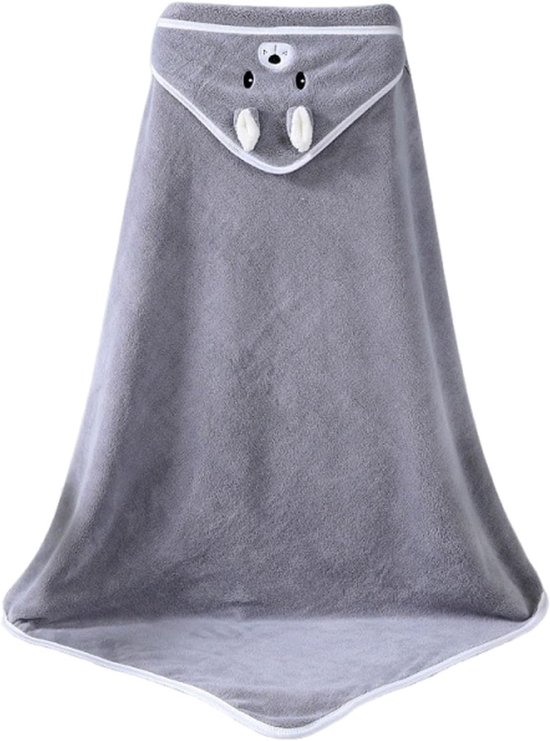 Babybadcape met capuchon - pasgeboren babybadhanddoek - kinderhanddoek met capuchon - babybadhanddoek - babyhanddoek/kinderhanddoek - 0-5 jaar -105*105cm-Grijs van Merkloos