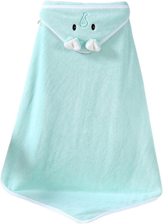 Babybadcape met capuchon - pasgeboren babybadhanddoek - kinderhanddoek met capuchon - babybadhanddoek - babyhanddoek/kinderhanddoek - 0-5 jaar -105*105cm-Groen